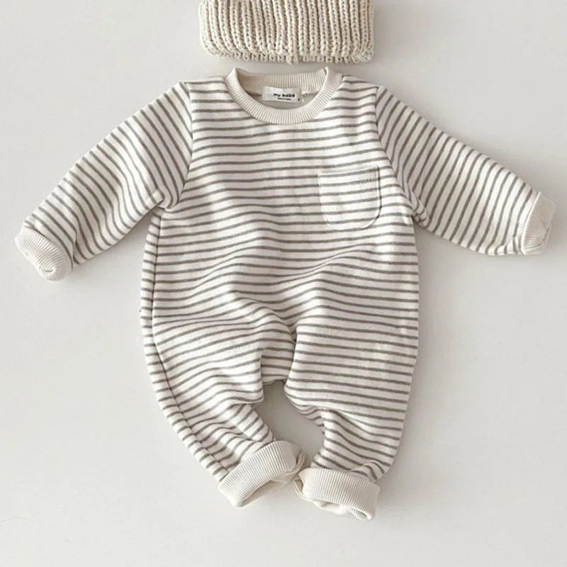 Adorable Baby Striped Romper - Cotton Jumpsuit for Boys & Girls (0-24M)