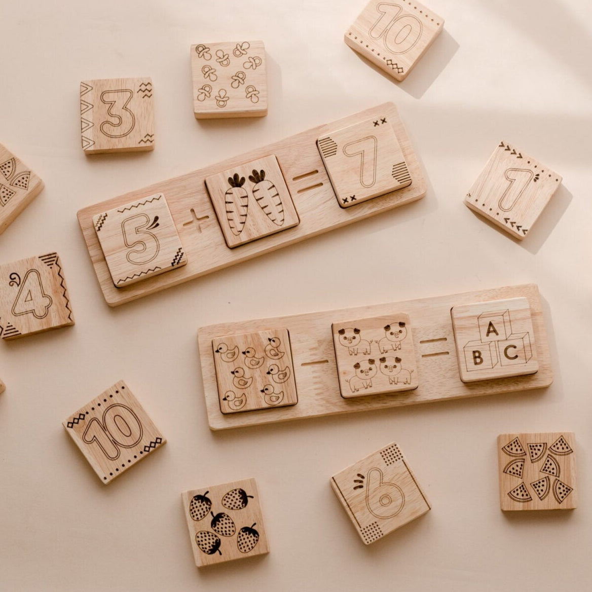 Wooden Two Piece Math Frame Set - QToys | Wooden Toy NZ