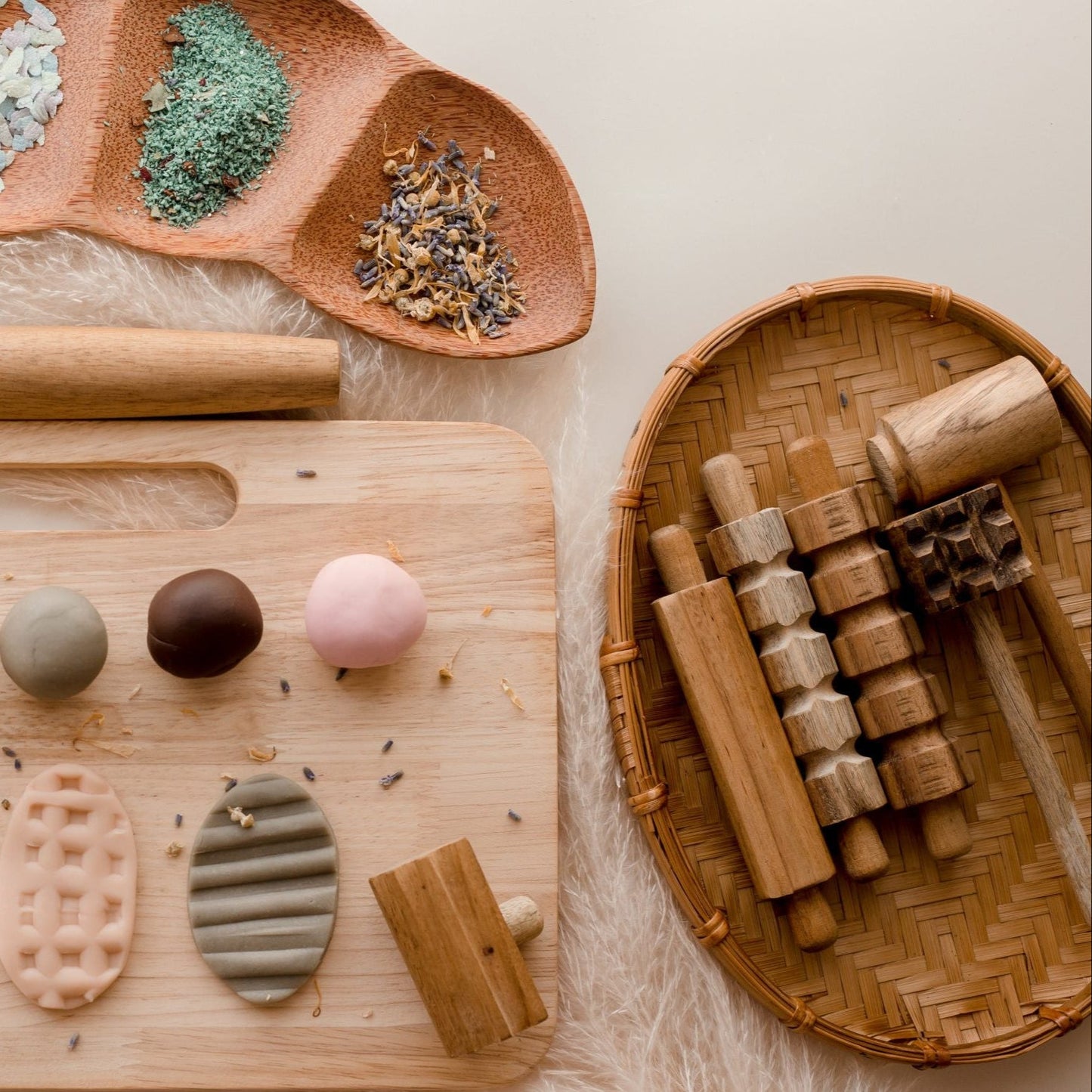 Wooden Playdough Kit - QToys | Wooden Toy NZ