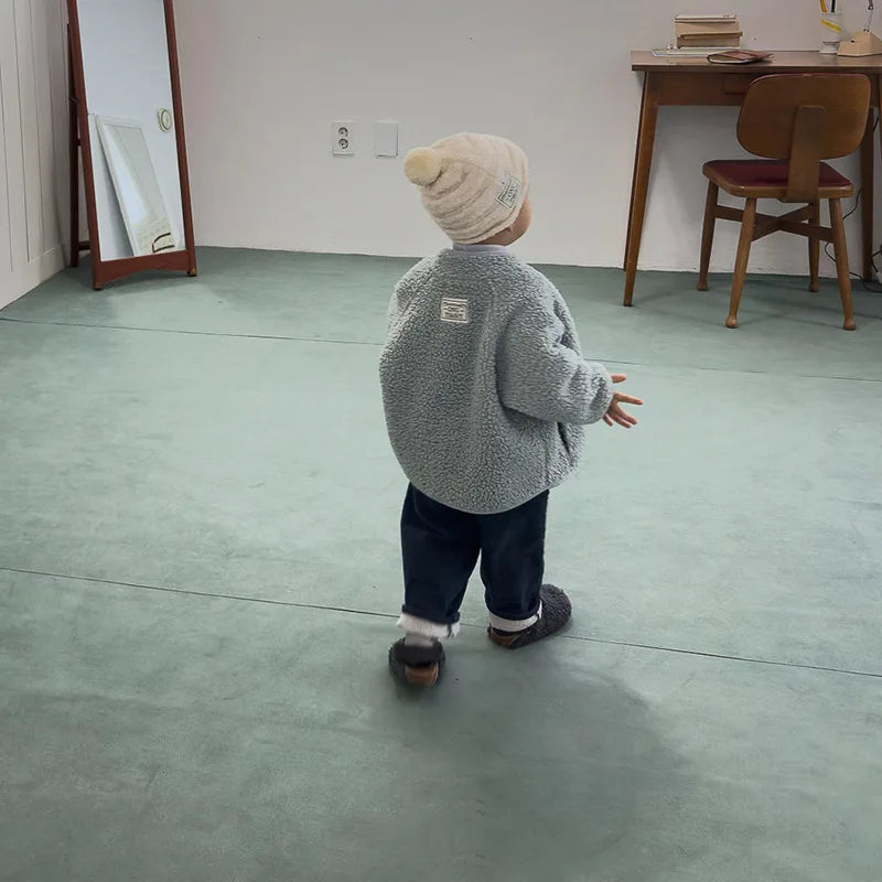 Korean Style Kids Winter Coat - Cozy Lamb Wool Padded Jacket