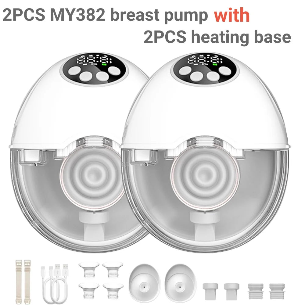Wireless Electric Breast Pump with UV Sterilizer & Heating - Hands-Free Wearable Breastfeeding Pump
