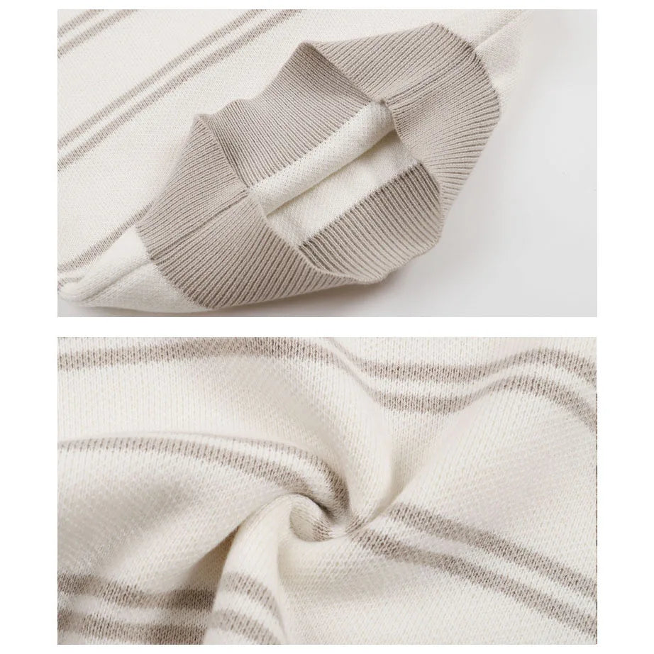 Cozy Winter Baby Knit Set - Striped Pullover & Pants for 0-3T