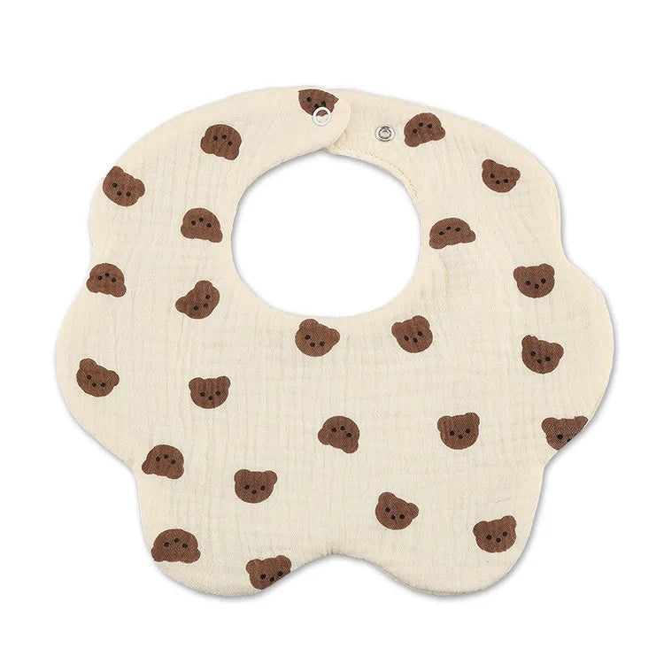 Premium Cotton Baby Bib - Waterproof Cartoon Print Feeding Bib (0-2 Years)