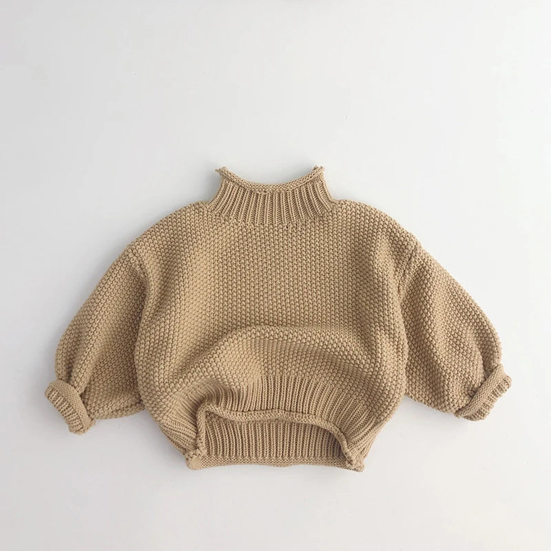 Cozy Kids Turtleneck Sweater - Vintage Korean Style Winter Knitwear