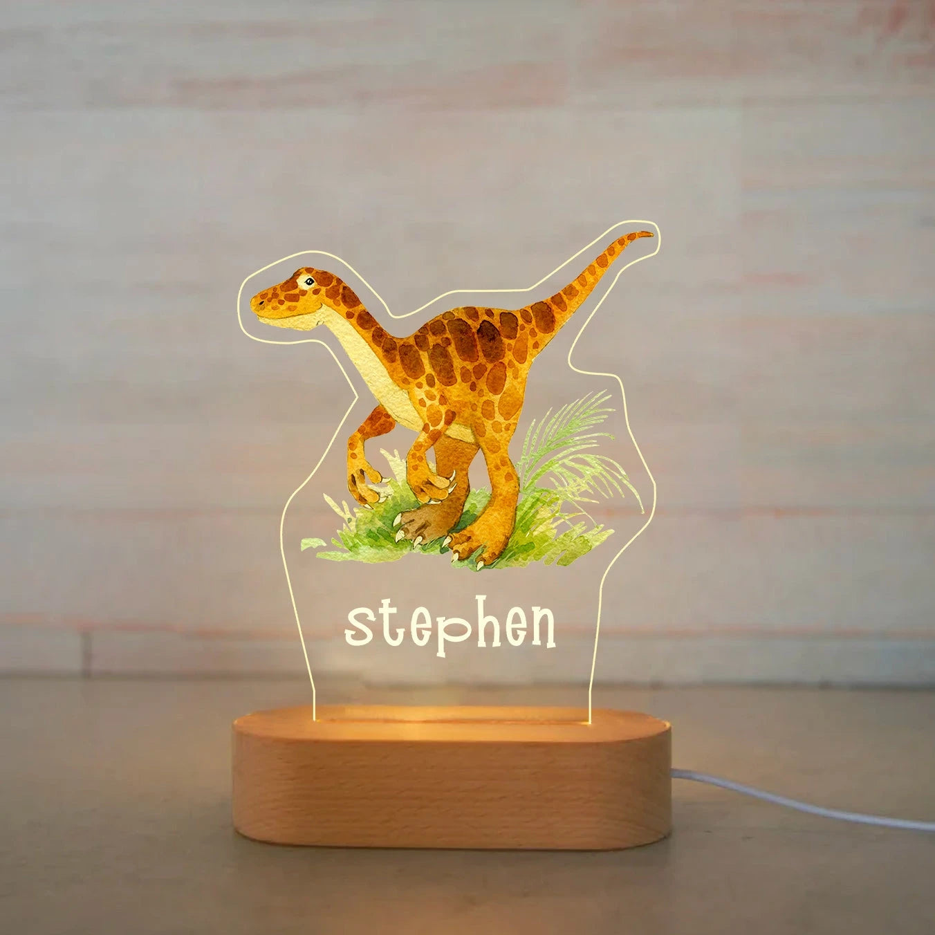 Personalized Animal Night Light - Custom Name LED Lamp for Nursery