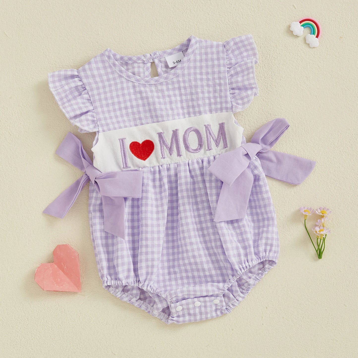 Little Love Letters Baby Girl Plaid Romper - Adorable Summer Outfit