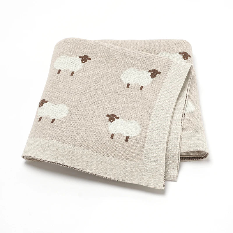 Sweet Slumber Warm Knitted Cotton Baby Blanket - Luxuriously Soft Nursery Essential
