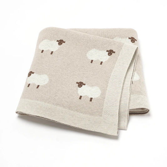 Sweet Slumber Warm Knitted Cotton Baby Blanket - Luxuriously Soft Nursery Essential