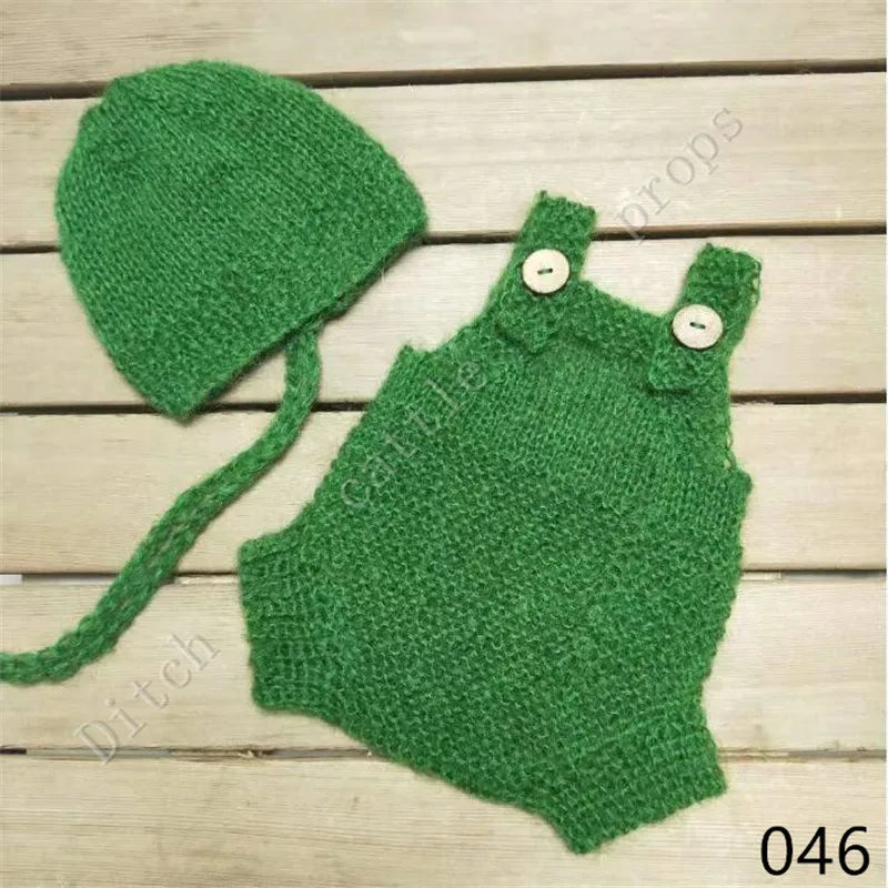 Luxury Mohair Newborn Photography Set - Romper & Bonnet