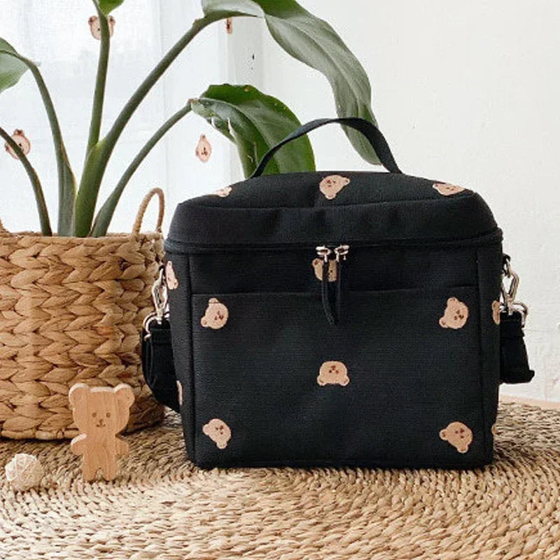 Premium Waterproof Baby Diaper Bag - Multi-Pocket Mommy Shoulder Bag with Insulated Bottle Holder