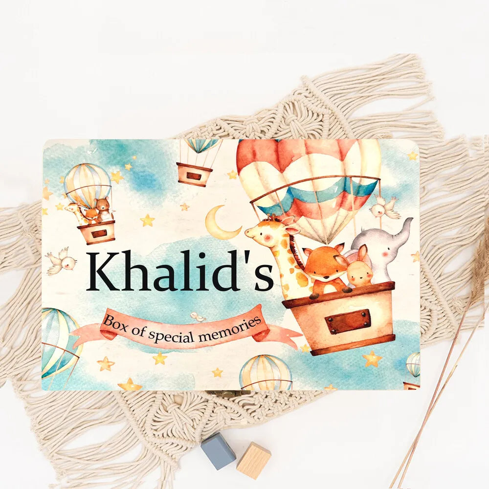 Personalized Baby Memory Box - Wooden Keepsake Treasure Chest