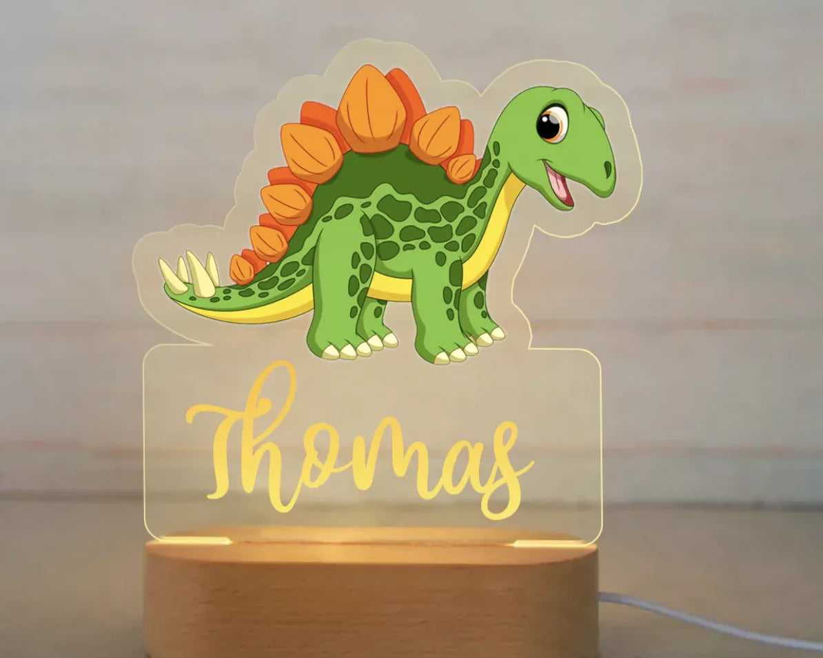 Personalized Animal Night Light - Custom Name LED Lamp for Nursery