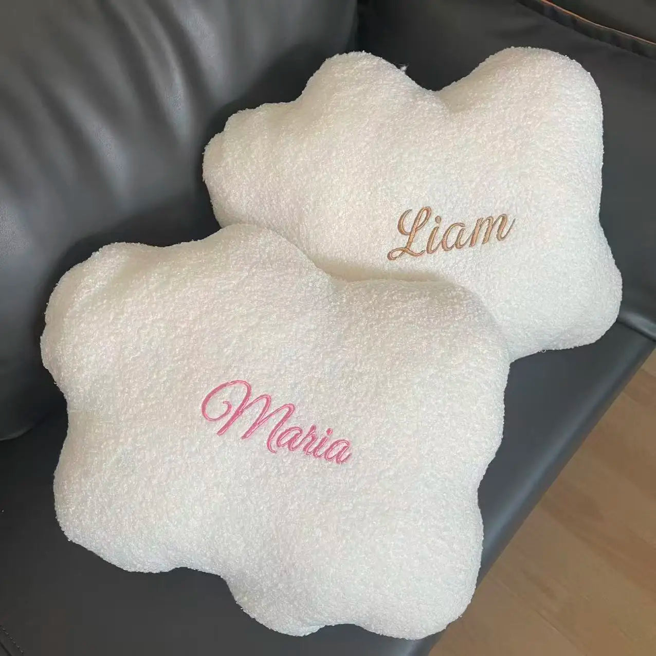 Personalized Cloud Baby Pillow - Soft Lambswool Nursery Cushion