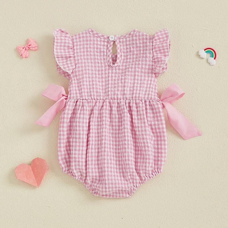 Little Love Letters Baby Girl Plaid Romper - Adorable Summer Outfit