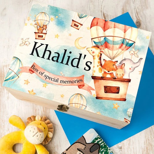 Personalized Baby Memory Box - Wooden Keepsake Treasure Chest