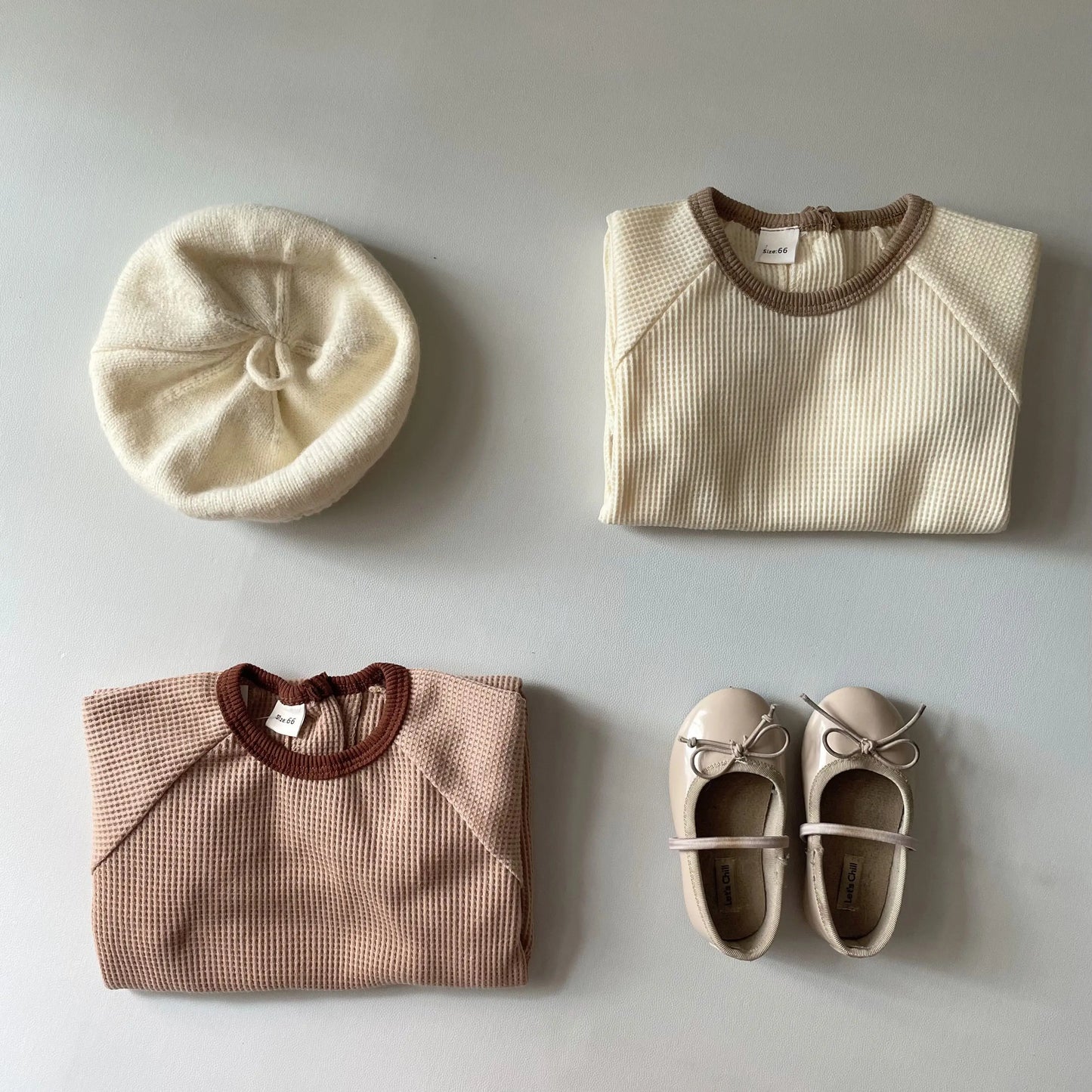 Premium Waffle Weave Baby Romper - Long Sleeve Cotton Jumpsuit for Newborns