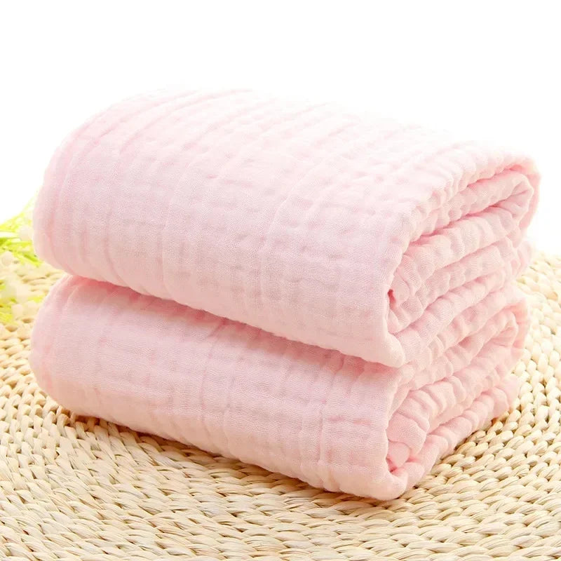 Luxurious 6-Layer Muslin Baby Bath Towel - Ultra Soft Cotton Swaddle Blanket