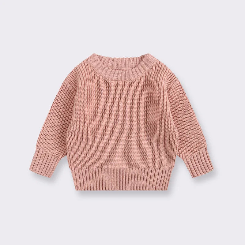 Cozy Baby Knit Sweater - Soft Round Neck Pullover for Boys & Girls