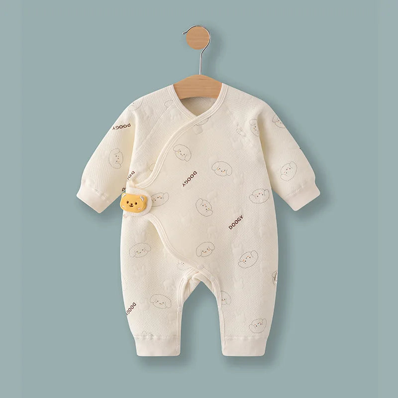 Cozy Cotton Baby Romper - Long Sleeve Newborn Onesie