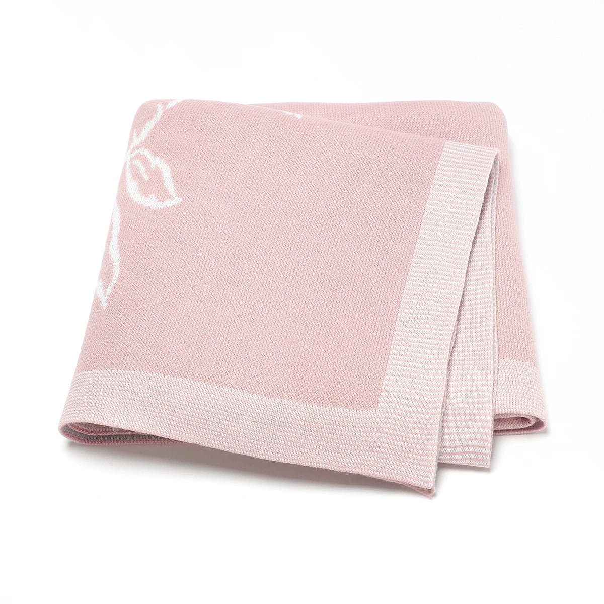 Bloom & Comfort Floral Baby Security Blanket - Soft Knitted Acrylic Throw