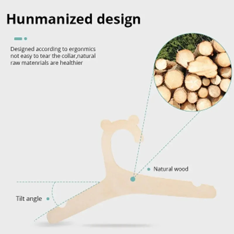 Wooden Baby Hangers - 10 Pack Nursery Decor Set