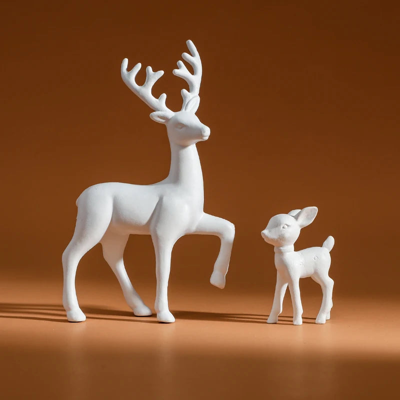 Mother Deer & Fawn Figurines - Nursery Room Decor Set