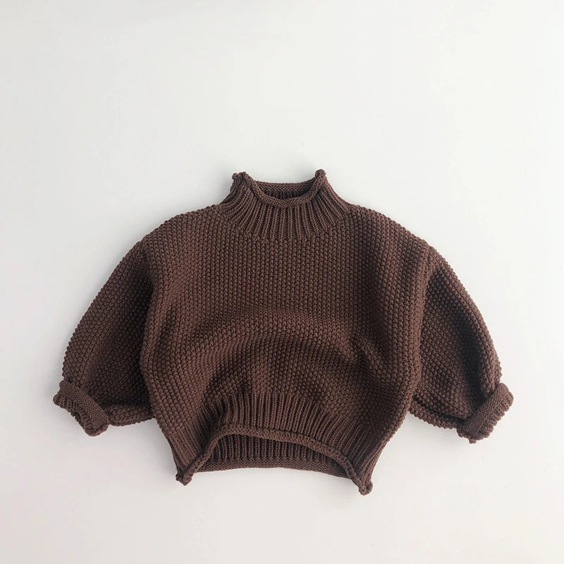 Cozy Kids Turtleneck Sweater - Vintage Korean Style Winter Knitwear
