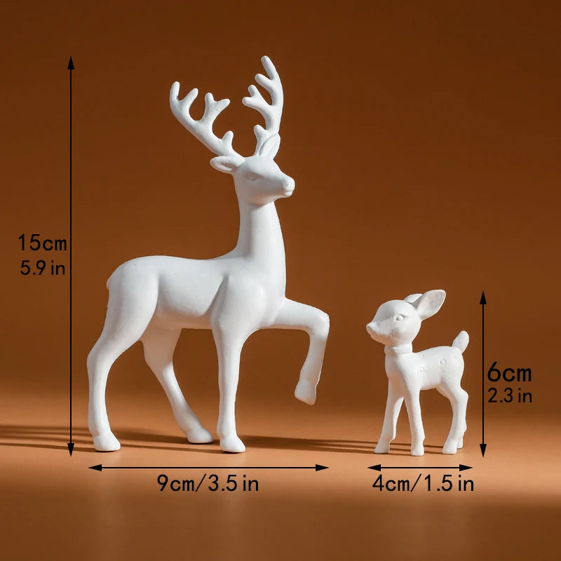 Mother Deer & Fawn Figurines - Nursery Room Decor Set
