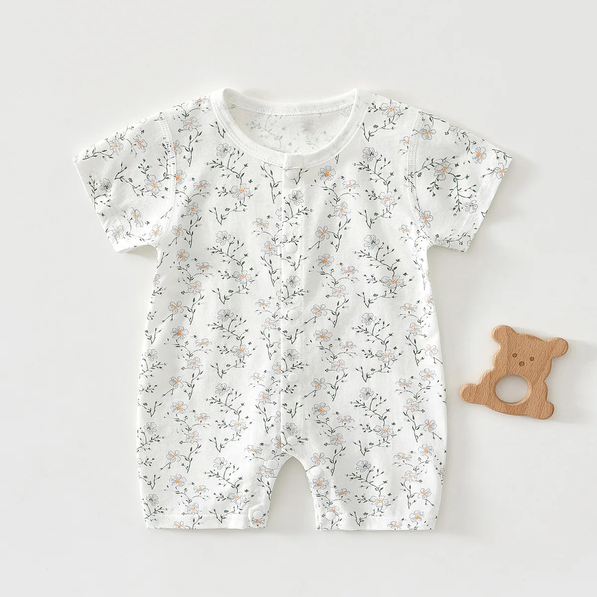 Summer Baby Jumpsuit - 100% Cotton Short Sleeve Romper (0-12 Months)