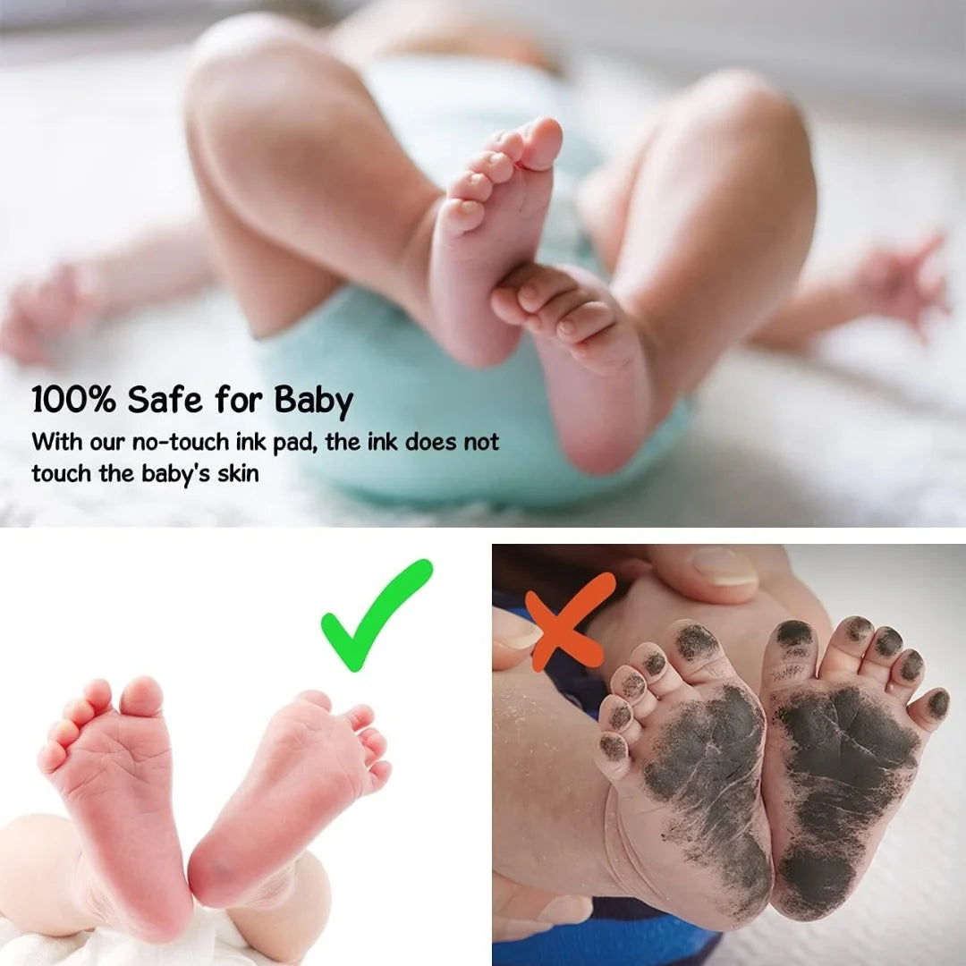 Baby Handprint & Footprint Kit - Safe Non-Toxic Inkless Pads