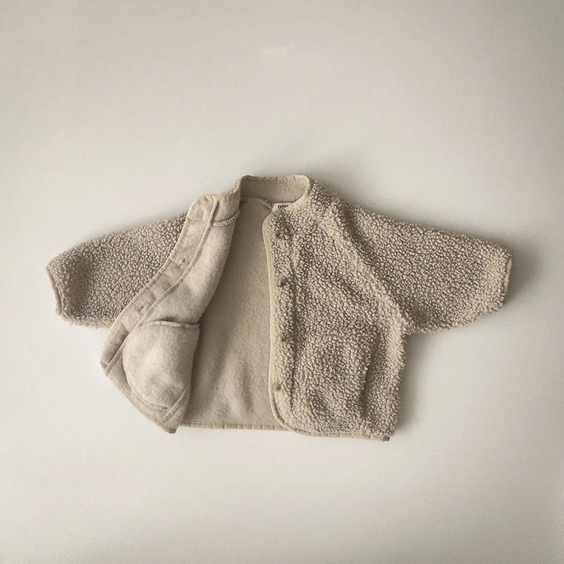 Korean Style Kids Winter Coat - Cozy Lamb Wool Padded Jacket