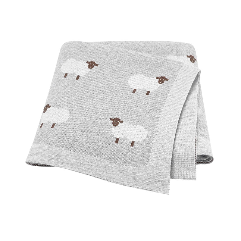 Sweet Slumber Warm Knitted Cotton Baby Blanket - Luxuriously Soft Nursery Essential