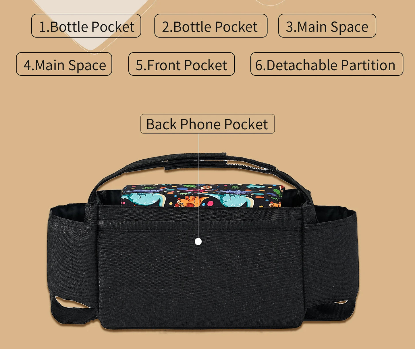 Cute Print Insulated Diaper Bag - Perfect Baby Storage Solution