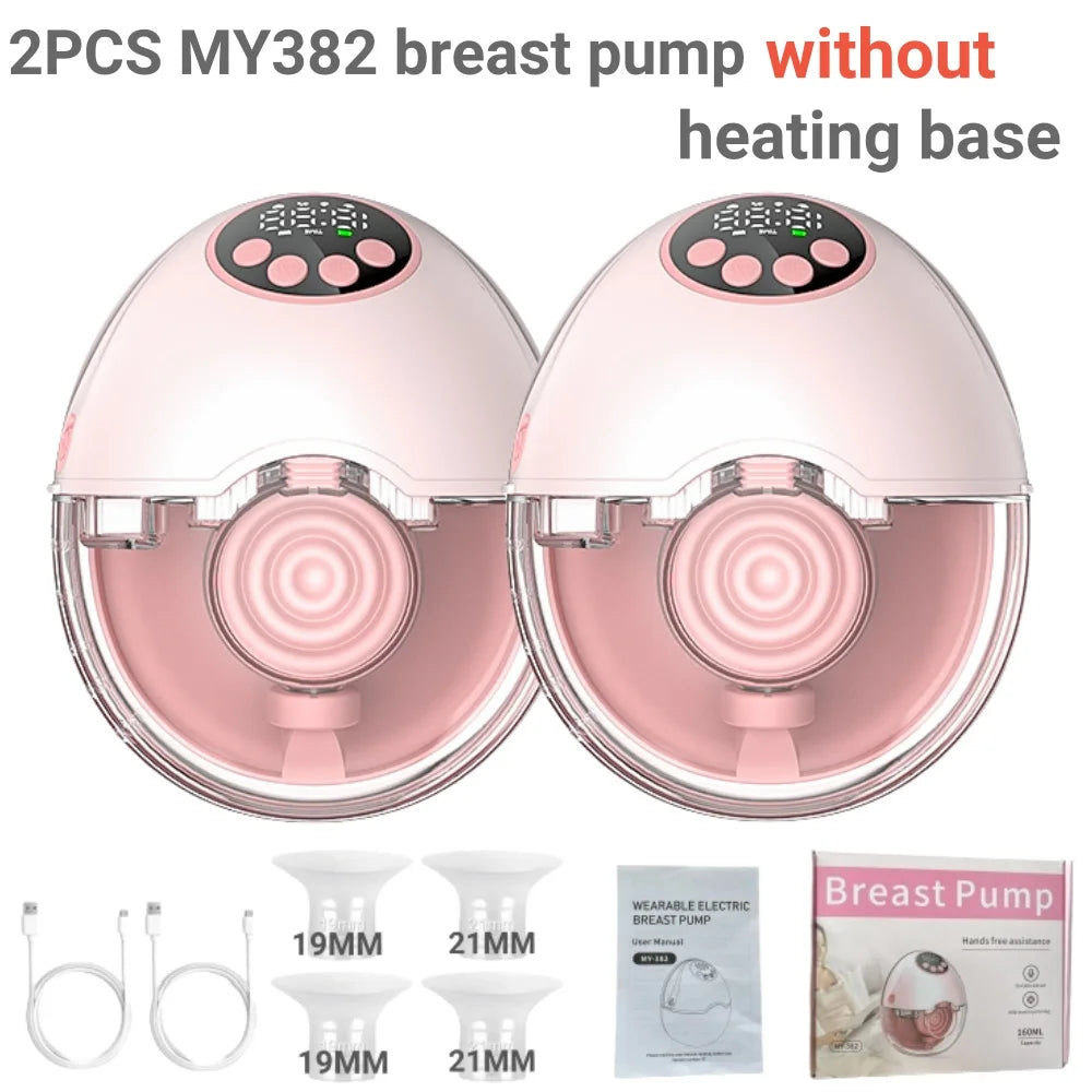 Wireless Electric Breast Pump with UV Sterilizer & Heating - Hands-Free Wearable Breastfeeding Pump