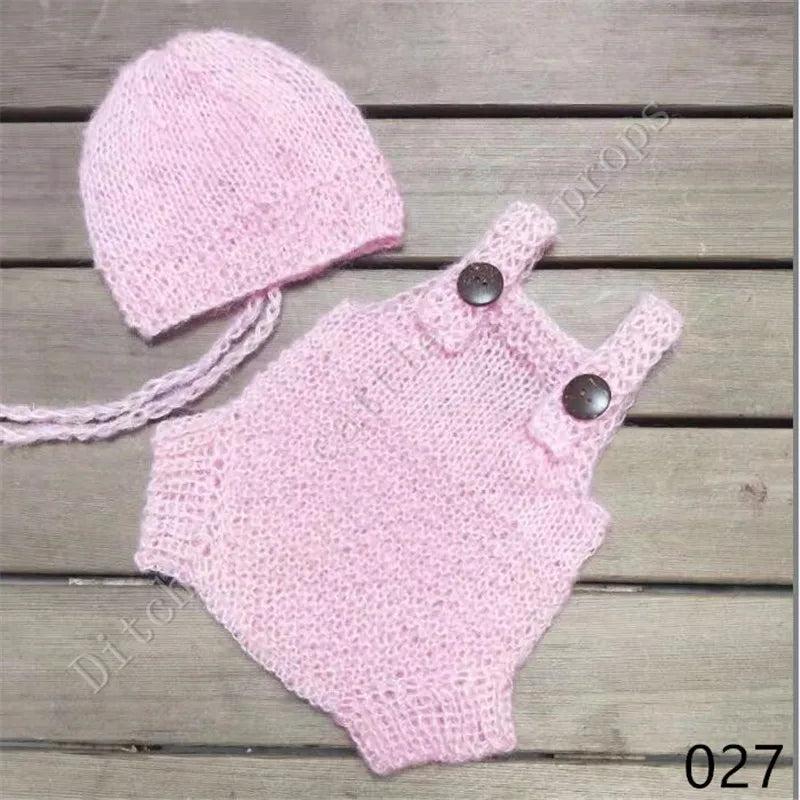 Luxury Mohair Newborn Photography Set - Romper & Bonnet