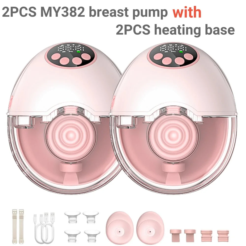Wireless Electric Breast Pump with UV Sterilizer & Heating - Hands-Free Wearable Breastfeeding Pump
