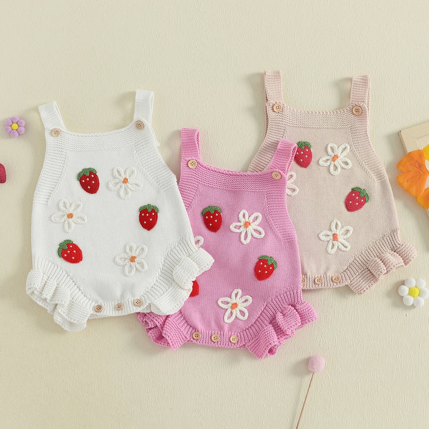 Strawberry Dreams Knit Romper - Baby Girls & Boys