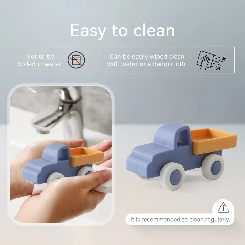 Montessori Wooden Car Teether - BPA Free Baby Toy