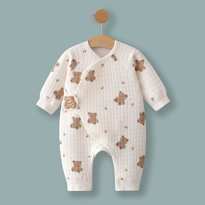 Cozy Cotton Baby Romper - Long Sleeve Newborn Onesie