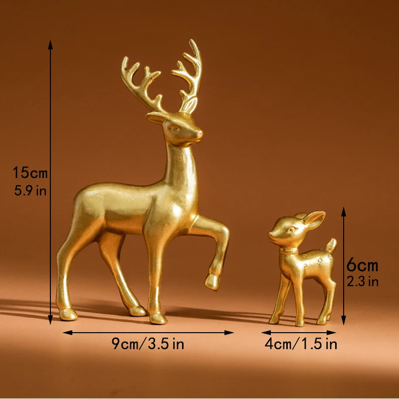 Mother Deer & Fawn Figurines - Nursery Room Decor Set