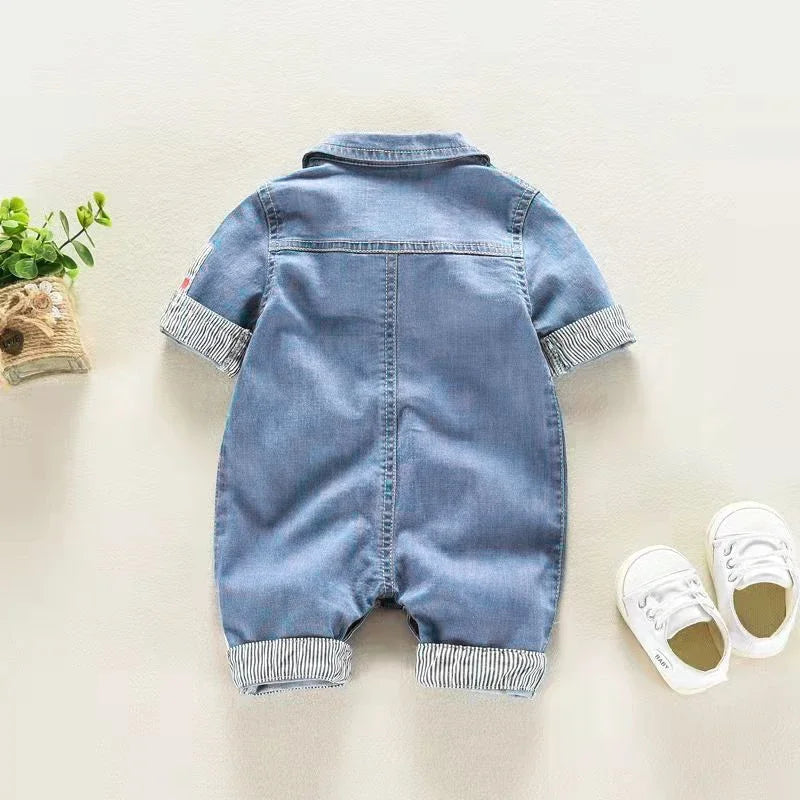 Baby Boys Denim Overalls - Soft Cotton Toddler Jumpsuits (6-24 Months)