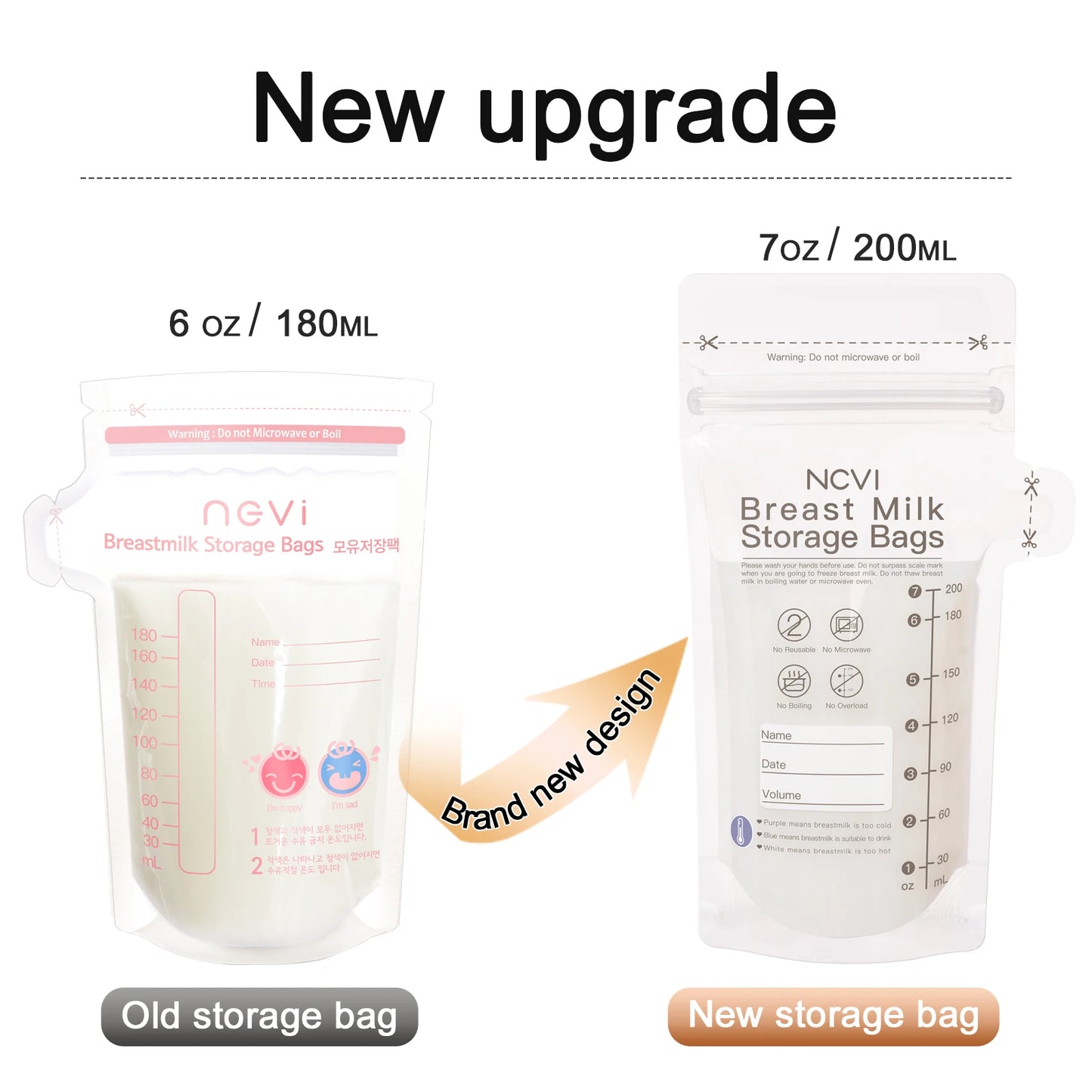 Breastmilk Storage Bags 200ml – Temperature-Sensing, Double-Sealed & BPA-Free