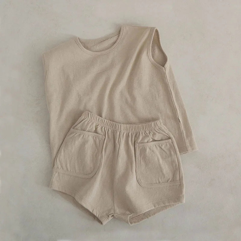 Premium Cotton Baby Tank Top & Shorts Set - Summer Essentials