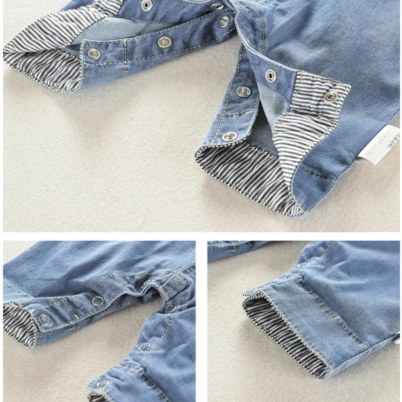 Baby Boys Denim Overalls - Soft Cotton Toddler Jumpsuits (6-24 Months)