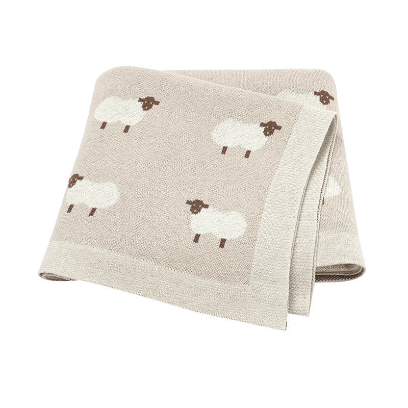 Sweet Slumber Warm Knitted Cotton Baby Blanket - Luxuriously Soft Nursery Essential