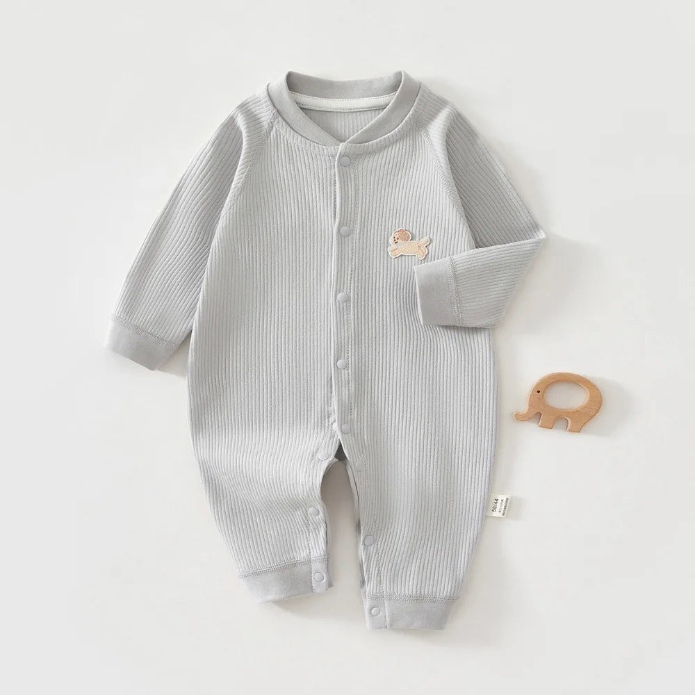 Cozy Cotton Baby Jumpsuit - Spring & Autumn Sleepwear for Newborns 0-18 Months