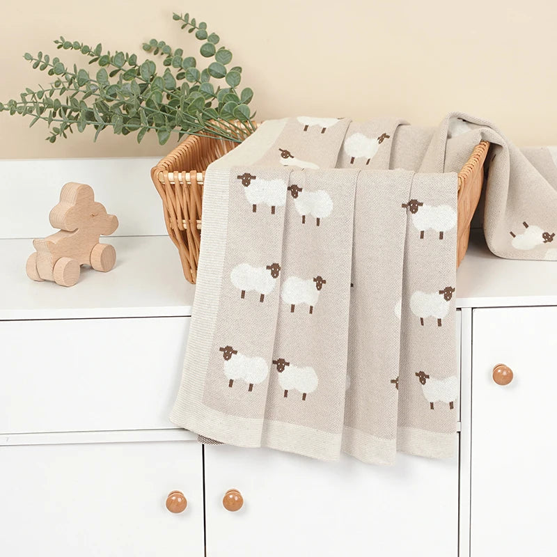 Sweet Slumber Warm Knitted Cotton Baby Blanket - Luxuriously Soft Nursery Essential