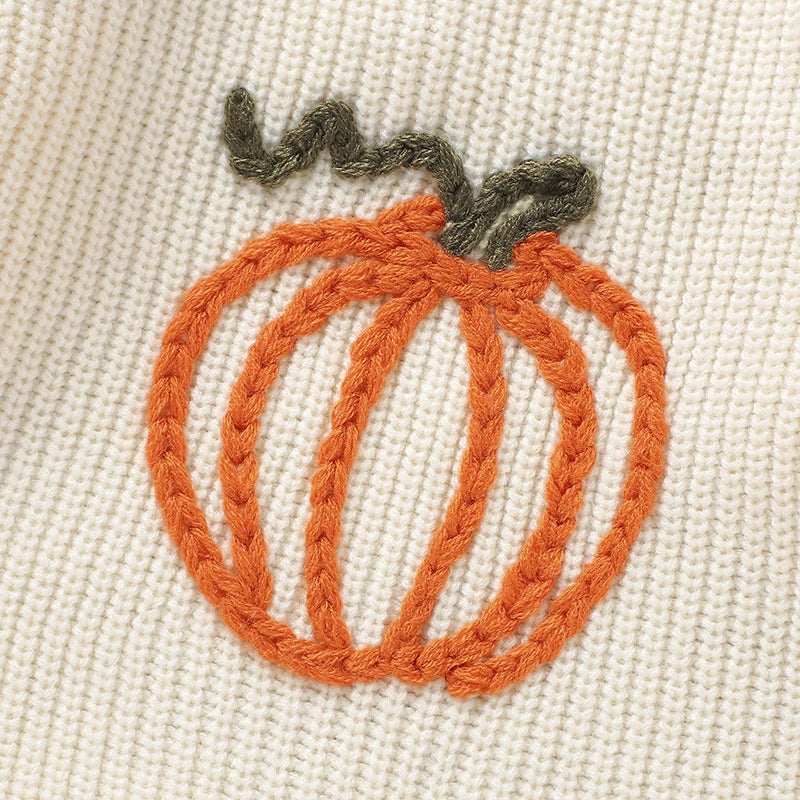 Halloween Baby Romper - Pumpkin Knitted Jumpsuit for Newborn to 18M
