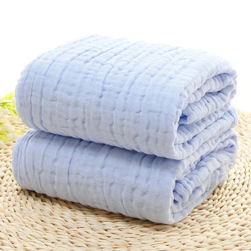 Luxurious 6-Layer Muslin Baby Bath Towel - Ultra Soft Cotton Swaddle Blanket