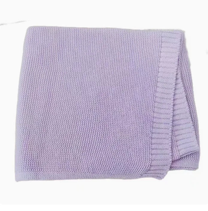 Personalized Embroidered Baby Blanket - Soft Cotton Knit with Custom Name